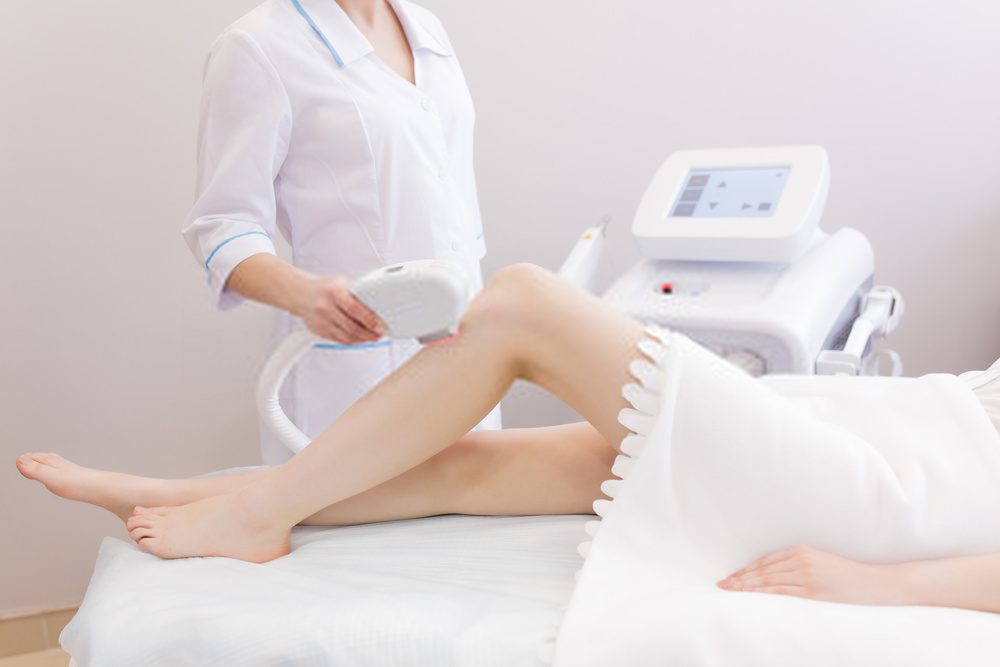 Laser hair removal on the leg